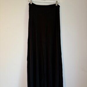 Bobeau Black Maxi Skirt with Side Hip Ruching, Size M